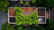 © Mr. Muzammil - Top view of a house surrounded by green trees. 3d rendering