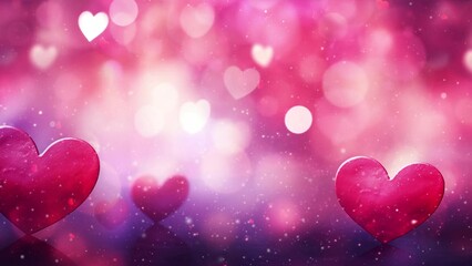 abstract valentine background with bokeh and hearts. background with hearts. seamless looping overla
