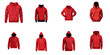 Vector illustration of multiple red jackets