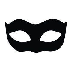 Mask superhero carnival villain or burgar vector icon set. Black masquerade costume eye mask silhouette hidden person face. 