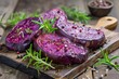 Baked purple sweet potatoes