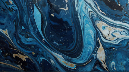 Wall Mural - Blue marble abstract acrylic background