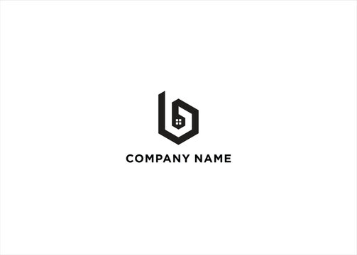 initial B home logo design