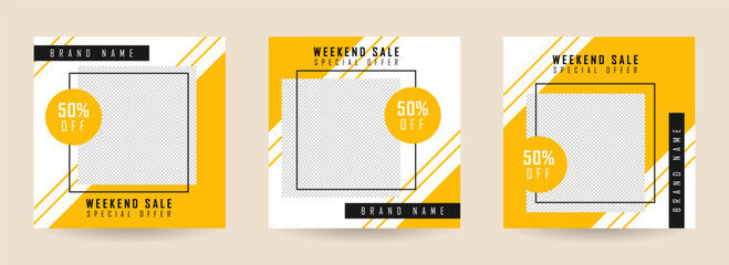 Weekend sale offer social media post template