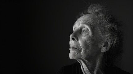  Portrait of an older woman her face lined with wisdom and experience reflecting on the journey of selfdiscovery she has traveled throughout her life.