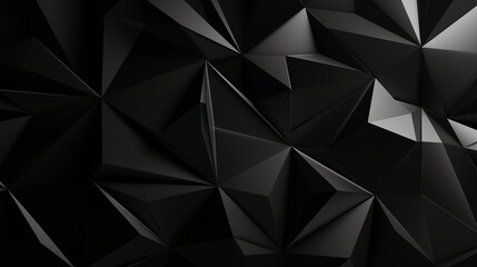 Black Monochrome Abstract Triangles Background. Generative AI