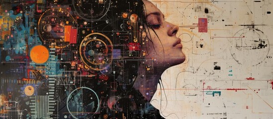 Poster - Empowered Woman Engineer Excels in Mixed Media Work