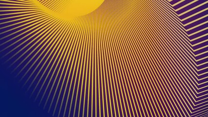 Fototapete - Geometric pattern of orange lines. Digital loop animation. 3d rendering 4K