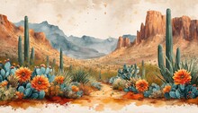 April Showers Bring May Flowers A Vibrant Cactus Garden Generative AI