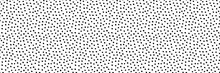 Seamless Vector Hand Drawn Irregular Tiny Polka Dot Pattern. Small Size Randomly Scattered Dots Texture. Dotted Cute Pattern. Black On White Artistic Doodle Sketch Tiny Dots Seamless Surface Design