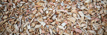 Mulching Wood Chips Background Brown Wooden Texture