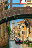 Fototapeta Mosty linowy / wiszący - Venice landscape, cityscape of town in Italy