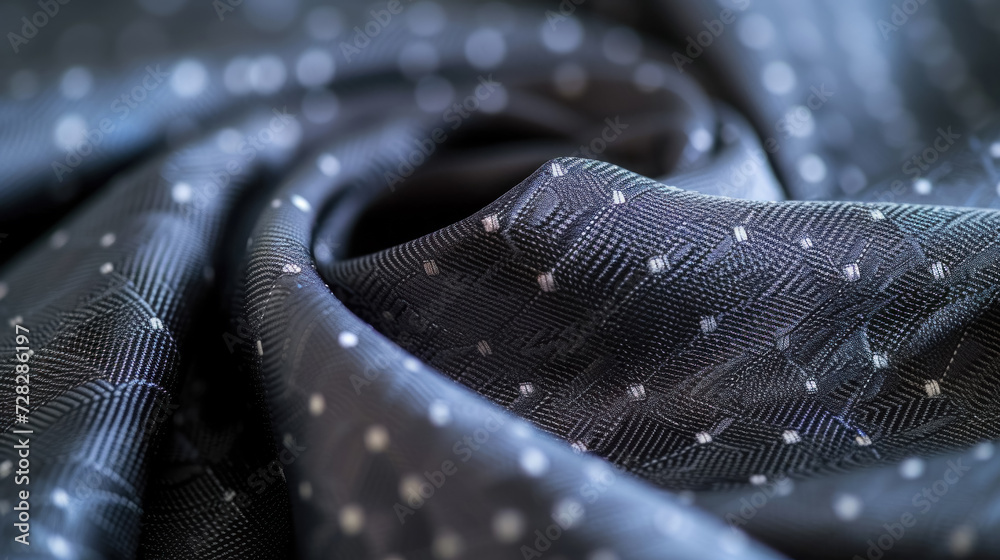 Subtle Pattern Tie Grey silk tie in close-up with a subtle geometric pattern. Elegant ...