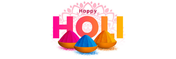 Wall Mural - Happy Holi Festival of Colors background design. Colorful indian happy holi celebration banner. Vector illustration