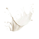 Fototapeta Sport - Milk splash isolated on transparent background. Generative ai.