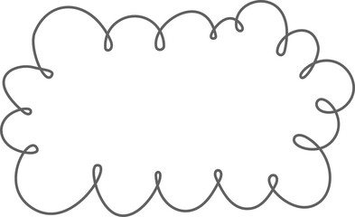 Wall Mural - Scallop edge rectangle frame. Shape with lace border. Cute hand drawn doodle box with frill. Outline