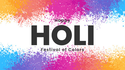 Wall Mural - Holi Festival Background. Abstract colorful Holi celebration design with color powder. Vector illustration