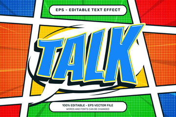 Poster - talk 3d text effect and editable text effect with comic retro style design
