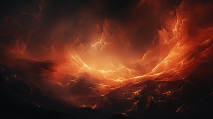 Wall Mural - Fiery Whorls: Vivid Waves of Flame Dancing in the Depths of Night - Generative AI