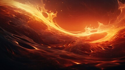 Wall Mural - Fiery Whorls: Vivid Waves of Flame Dancing in the Depths of Night - Generative AI