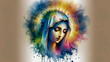 Watercolor Illustration: The Miracle of the Dancing Sun and Our Lady's Prophecy in Fatima