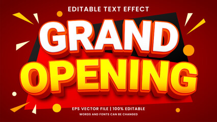 Wall Mural - Grand opening 3d editable text effect