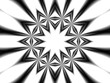 Symetryczny kalejdoskop w biało czarnej kolorystyce z gwiazdą w centrum z efektem rozmycia - abstrakcyjne tło, tapeta