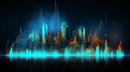 Poster - stock market forex finance business trading graph infographic futuristic banner background,