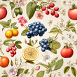 Seamless botanical patterns, for use in graphics.