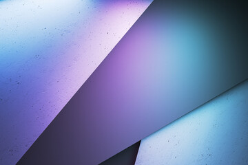 Aufkleber - Creative gradient blue geometric backdrop. Landing page concept. 3D Rendering.