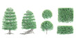 Jungle Chinese banyan trees shapes cutout 3d render