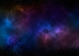 Fototapeta Fototapety kosmos - Space background with stardust and shining stars. Realistic cosmos and color nebula. Colorful galaxy. 3d illustration