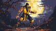8-Bit Scorpion: Mortal Kombat Pixel Art