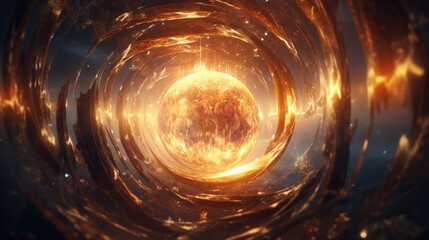 Poster - Surreal eternal ball of fire: ethereal infinity soul captured through the eyes of the divine - inner light in an intricate 8k visual