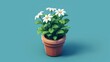 Botanical Bliss: Isometric Flower Pot Art