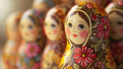 Matryoshka. Russian doll. Wooden toy. 