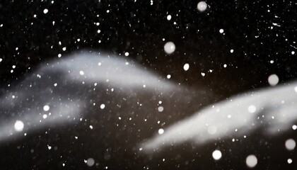 Wall Mural - abstract black white snow texture on black background for overlay