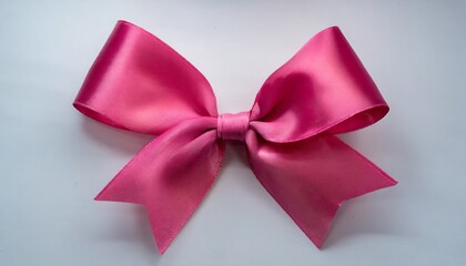 Canvas Print - pink bow on white background a product made of satin ribbon for decorating a gift