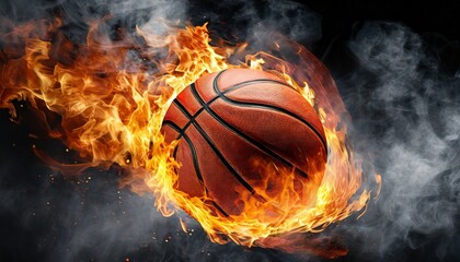 Canvas Print - basketball on fire