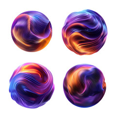Poster - Colorful wavy distorted sphere shape isolated. Abstract mystical round substance