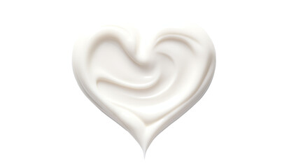 Poster - texture of a cosmetic smear of cream in the shape of a heart on a transparent background