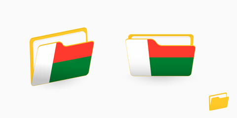 Sticker - Madagascar flag on two type of folder icon.