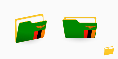 Sticker - Zambia flag on two type of folder icon.