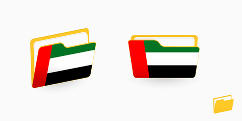 Sticker - United Arab Emirates flag on two type of folder icon.