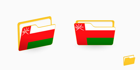 Wall Mural - Oman flag on two type of folder icon.