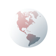 Poster - Earth Globe Design - Global Business, Technology, Globalization Concept, Template with Transparent Background - South and North America, Atlantic, Pacific Side