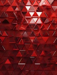 Wall Mural - Digital Art of Deep Red Triangle Glass Pattern Background Generative AI
