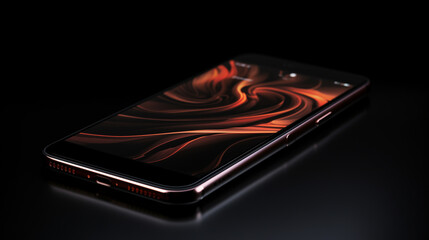 Poster - smartphone on black background, modern technology
