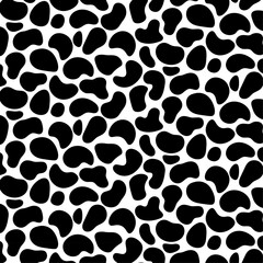 Poster - Organic amoeba blood and drops seamless pattern. Abstract blob shapes collage. Rounded simple elements collection stone, pebble, inkblot isolated on transparent background. Vector 