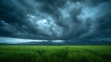 Fototapeta  - 迫りくる雨雲の風景